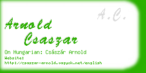 arnold csaszar business card