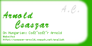 arnold csaszar business card